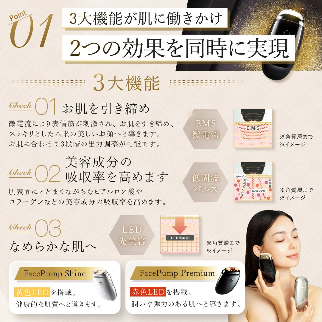 EMS複合美顔器FacePumpフェイスポンプ