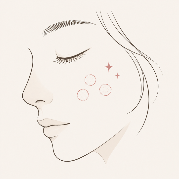 毛穴・角質ケアを表すイラスト