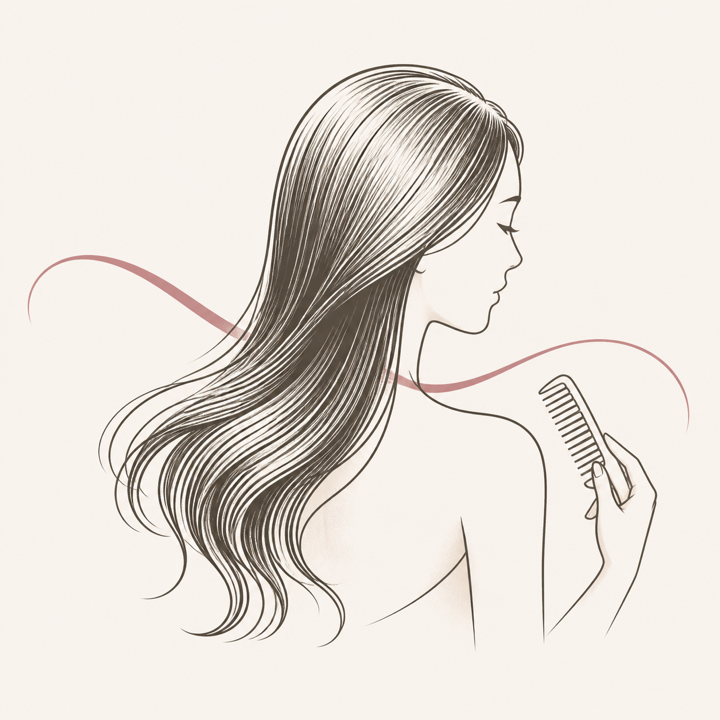 ヘアスタイリングを表すイラスト